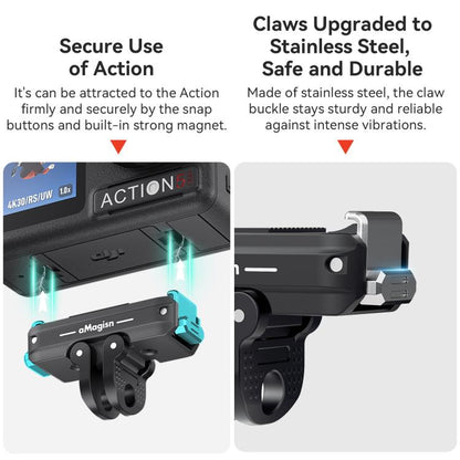 محول واجهة مزدوج لحامل مغناطيسي معدني سريع الفك لـ DJI Action 5 Pro / 4 / 3 aMagisn