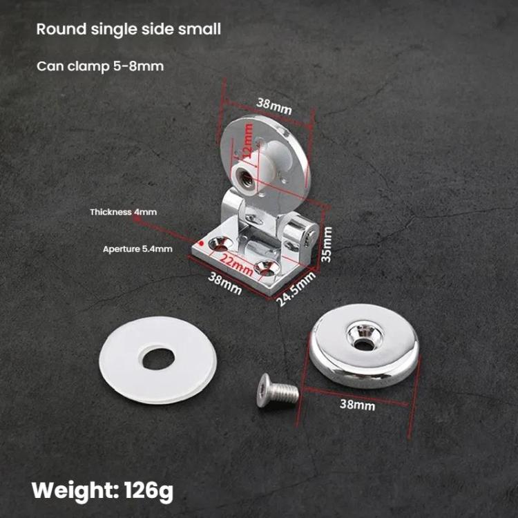 Frameless Glass Door Hinge Display Wine Cabinet 180 Degree Window Door Round Hinge, Single Side Small, Single Side Large, Bilateral Small, Bilateral Large