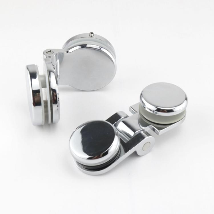 Frameless Glass Door Hinge Display Wine Cabinet 180 Degree Window Door Round Hinge, Single Side Small, Single Side Large, Bilateral Small, Bilateral Large
