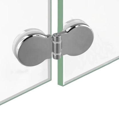 Frameless Glass Door Hinge Display Wine Cabinet 180 Degree Window Door Round Hinge, Single Side Small, Single Side Large, Bilateral Small, Bilateral Large