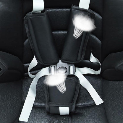 Baby Stroller Seat Belt Shoulder Guard, Black Regular, Black Nylon Patch, Black Crotch Protector, Black Regular 3pcs /Set, Black Nylon 3pcs /Set