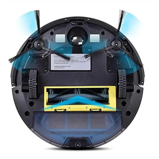 For ILIFE A4S / A40 / ECOVACS CEN550 Sweeping Robot Vacuum Cleaner Accessories, Main Brush (Yellow), Main Brush (Gray), Primary Filter (With Sponge), Filter (Single), Side Brushes (Pair), Main Brush Cover, Rag (Single)