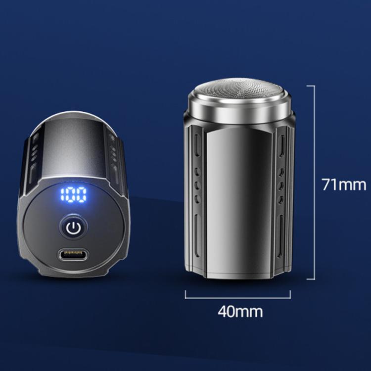 Portable Electric Shaver for Men with LCD Display – Travel-Friendly Mini Shaver, USB Type-C Fast Charging, Waterproof & Washable Design, 6-blade Head Dark Metallic Gray, Floating Blade Dark Metallic Gray, 6-blade Head Black, Floating Blade Black