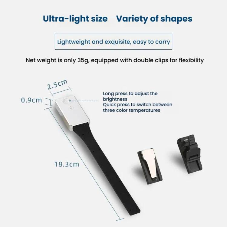 Portable Clip Book Lamp Mini Desk Lamp Learning Reading Rechargeable Clip Bookmark Light
