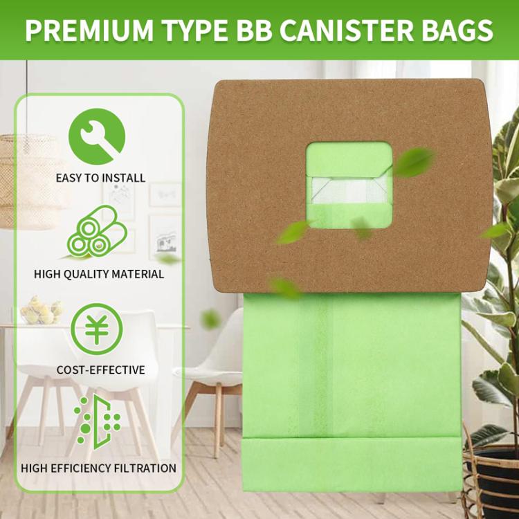 For Oreck BB Vacuum Cleaner Replacement Paper Bag Filter Dust Collection Bag, 10pcs