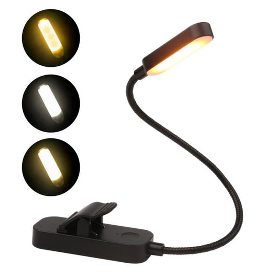 Hose Clip Book Light Night Reading Lamp Adjustable Brightness USB Rechargeable Book Clip Lights, 8LED Long Strip Type-White, 8LED Long Strip Type-Black, 12LED Shower Type-White