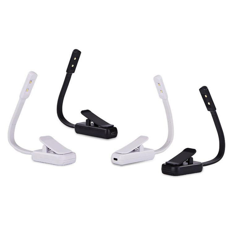 Portable Book Clip Lamp Dormitory Eye Protector Table Lamp Bedroom Night Lights, Battery Model White, Battery Model Black, Charging Model White, Charging Model Black