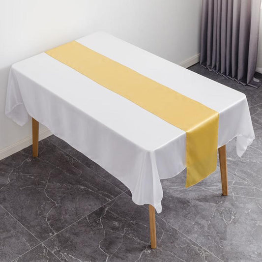 Hotel Wedding Tablecloth Decorative Polyester Sateen Coffee Table Runner Sateen Desk Flag, 29x275cm