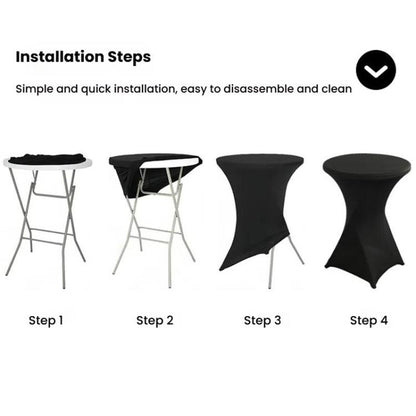 Cocktail Bar Table Cover For Hotel Wedding Decoration Stretch Polyester Banquet Round Table Cover, 60x110cm, 70x110cm, 80x110cm