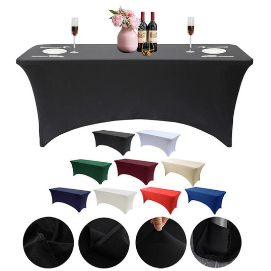 Rectangular Elastic Table Cover Hotel Restaurant Wedding Banquet Party Long Table Decoration Tablecloth, 122x75x75cm, 153x75x75cm, 183x75x75cm, 244x75x75cm