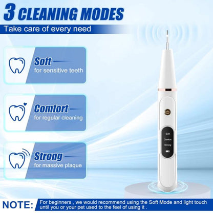 Pet Ultrasonic Teeth Cleaner Dog Tooth Brushing Kit Plaque Tartar Remover Dental Care Tool, With 3pcs Kit (White), With 3pcs Kit (Black), With Gift Box Oral Mirror (White), With Gift Box Oral Mirror (Black)