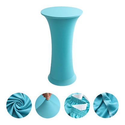 Elastic Spandex Table Cover Hotel Wedding Decor Solid Color Cocktail Round Bottom Bar Cover, 60cm Round, 80cm Round