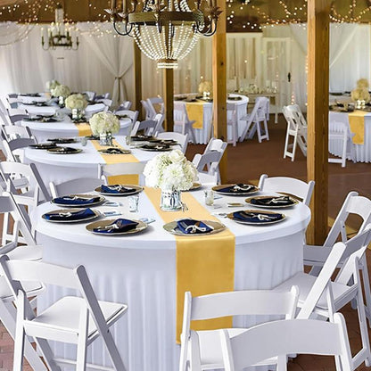 Polyester Elastic Tablecloth Cover Wedding Banquet Party Decoration Round Table Skirt Office Tablecloth, 4FT, 5FT, 6FT