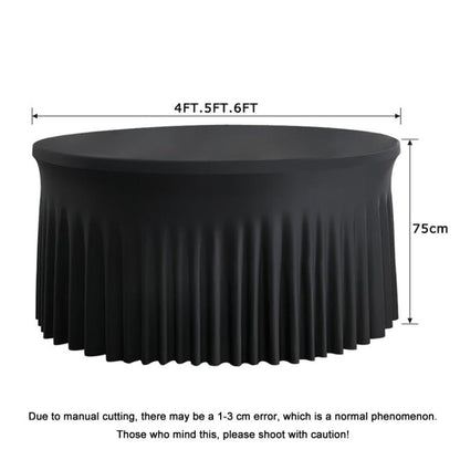 Polyester Elastic Tablecloth Cover Wedding Banquet Party Decoration Round Table Skirt Office Tablecloth, 4FT, 5FT, 6FT
