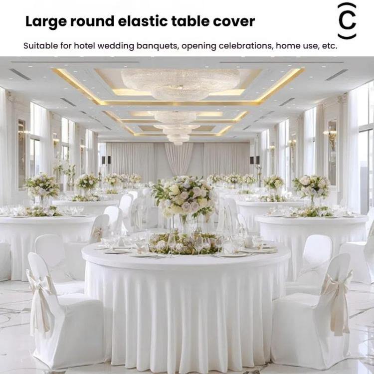 Polyester Elastic Tablecloth Cover Wedding Banquet Party Decoration Round Table Skirt Office Tablecloth, 4FT, 5FT, 6FT