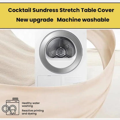 Polyester Elastic Tablecloth Cover Wedding Banquet Party Decoration Round Table Skirt Office Tablecloth, 4FT, 5FT, 6FT