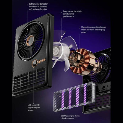 2-in-1 Household Electric Fan Mosquito Killer Lamp LED Digita lDesktop Fan