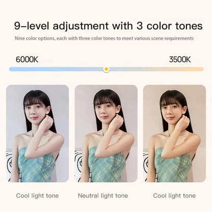 1.7m 14-Inch Suitcase Integrated Design Fill Light Foldable 3500-6000K Full-Screen Live Photography  Video Light