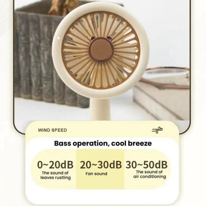 Student USB Small Desktop Fan Replaceable Animal Ears Multi-Speed Lithium Battery Mute Fan