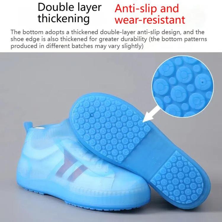 Outdoor Waterproof Non-Slip Thick Wear-Resistant Rain Shoe Covers, S 31-33, M 34-36, L 37-39, XL 40-42, XXL 43-45