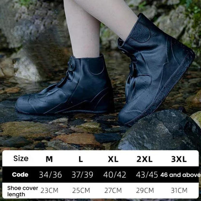 18cm Outdoor Thickened Wear-Resistant Mid-Tube Rainproof Shoe Covers, M 34-36, L 37-39, XL 40-42, XXL 43-45, XXXL 46-