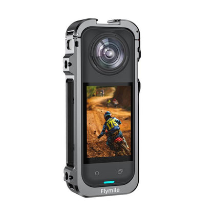 مجموعة غطاء عدسة بإطار معدني لكاميرا Insta360 X5 Flymile مع دعامة توسيع قفص الأرنب