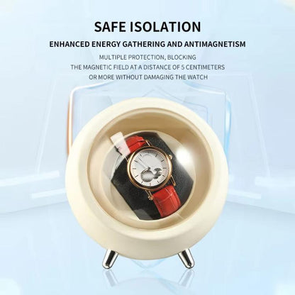 Smart Watch Winder With Anti-Magnetic Protection Silent Operation Dual Power Modes USB/Battery