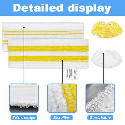 For Karcher Easyfix SC1 SC2 SC3 SC4 SC5 SV7 Steam Mop Replacement, 3pcs /Pack  Flat Mop Attachments, 3pcs /Pack Mop Pads