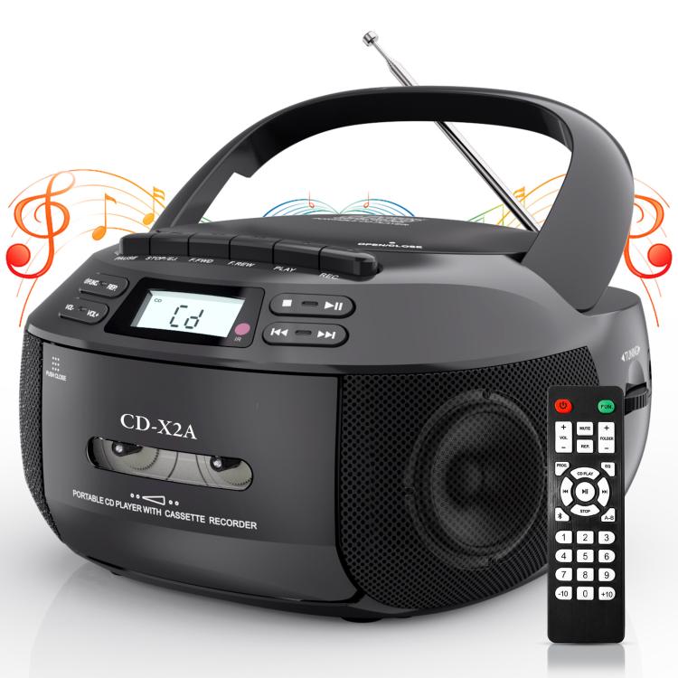 X2A Portable Cassette Player Stereo Bluetooth AM/FM/MP3 Music CD Player Tape Recorder