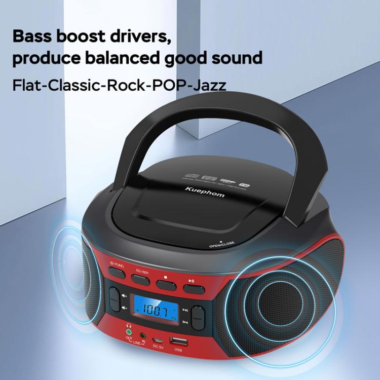 Kuephom W17 Portable Home CD Music Walkman FM Bluetooth Player