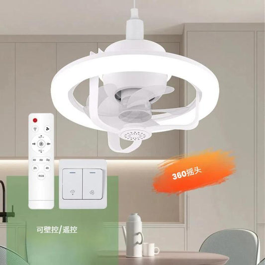 50W Ceiling Fan Light With E27 Socket 3 Speeds Adjustable RGB LED Strip, RGB LED Strip