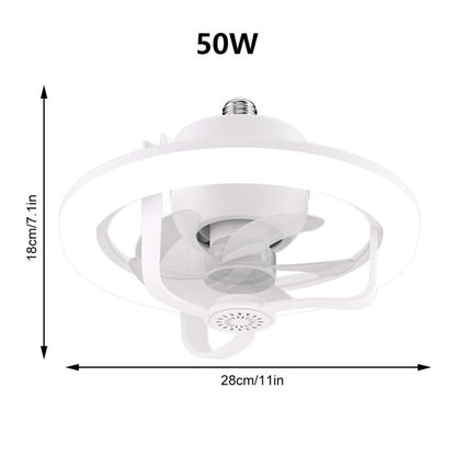 50W Ceiling Fan Light With E27 Socket 3 Speeds Adjustable RGB LED Strip, RGB LED Strip