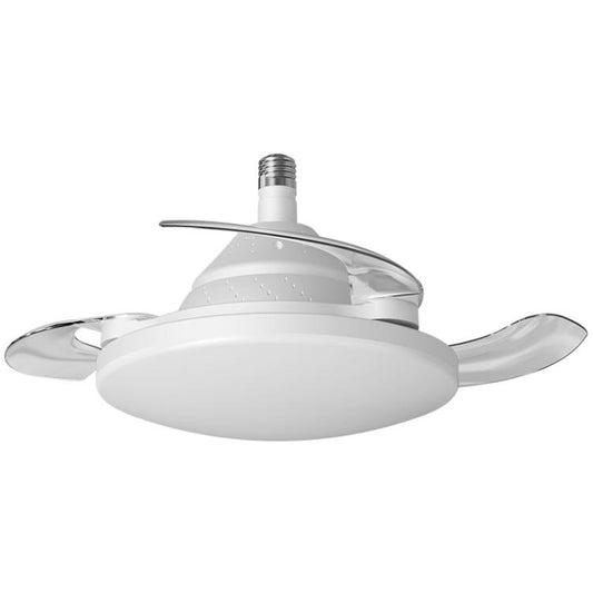 22.5-inch Invisible Blade Ceiling Fan Light with E27 Socket Dimmable LED, 3 Color Temperatures, 3 Speeds, 2H/4H Time, Invisible Blade