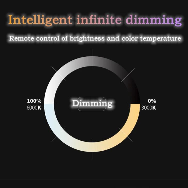 22.5-inch Invisible Blade Ceiling Fan Light with E27 Socket Dimmable LED, 3 Color Temperatures, 3 Speeds, 2H/4H Time, Invisible Blade