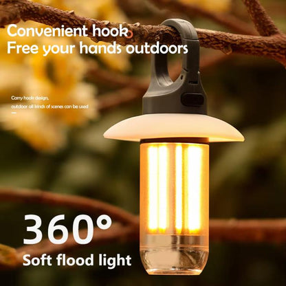 Rechargeable Dual Light Source Camping Lantern & Flashlight Warm/White Portable Outdoor Light, 8 Tungsten Filaments, 4 Tungsten Filaments