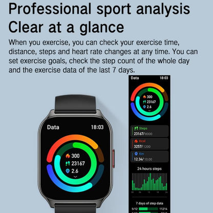 Blood Oxygen / Sleep / Heart Rate Health Monitoring Smart Watch Square Sports Double Strap Watch
