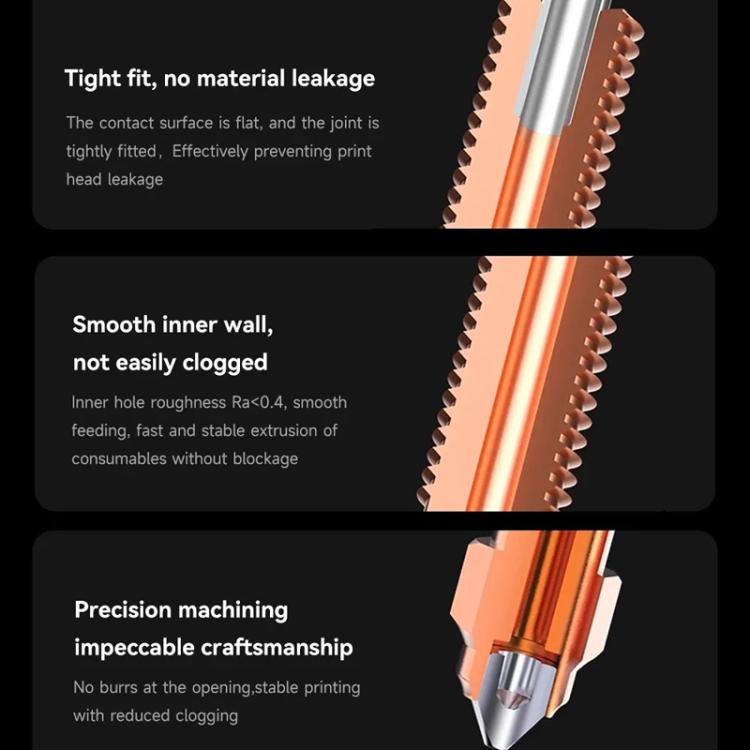 All-in-One Chrome Zirconium Copper Nozzle for Creality Ender-3 V3/K1C/K1 Max 3D Printers