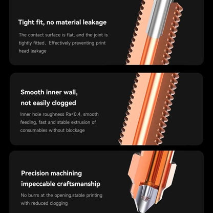 All-in-One Chrome Zirconium Copper Nozzle for Creality Ender-3 V3/K1C/K1 Max 3D Printers