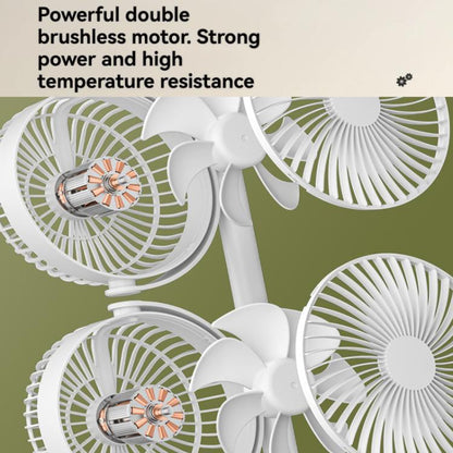 Dual Head Desk Fan 360-Degree Adjustable Oscillating Air Circulator 3-Speed Portable Cooling Fan