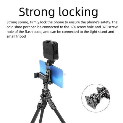 Dual Phone Mount Teleprompter Stand with Arca-Swiss Base Compatible with DJI Stabilizers for Live Streaming/Vlogging/Video Recording