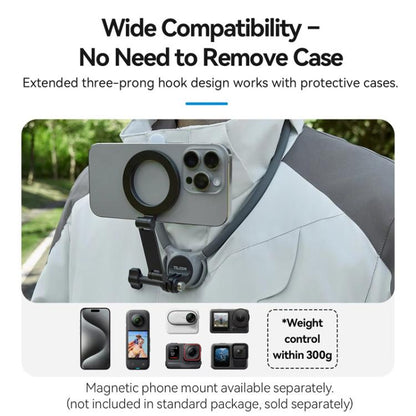 TELESIN Action Camera Neck Holder SE2.0 POV Perspective Bracket With Adjustable Chest Strap, SE2.0 Gray, SE2.0 Black