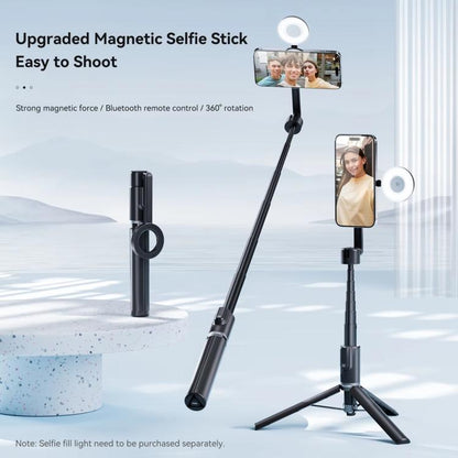 TELESIN 1.3m Magnetic Selfie Stick Tripod Phone Stand for Outdoor Vlog & Live Streaming with Bluetooth Remote