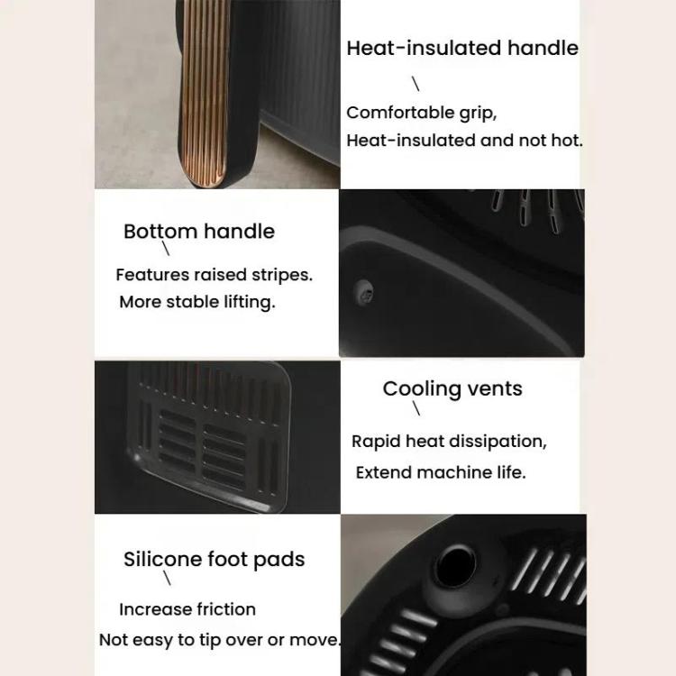 10L Large Capacity Air Fryer Multifunctional Electric Fryer French Fry Maker, EU Plug, Dual-control Mechanical Non-visible, Dual-control Mechanical Visible, Touch-control Visible