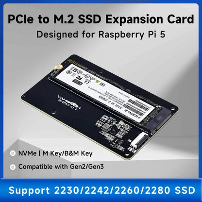 Yahboom PCIe To M.2 Adapter Expansion Board For Raspberry Pi 5 NVMe Expansion Board