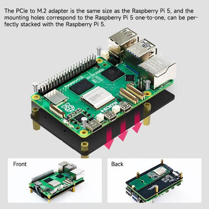 Yahboom PCIe To M.2 Adapter Expansion Board For Raspberry Pi 5 NVMe Expansion Board