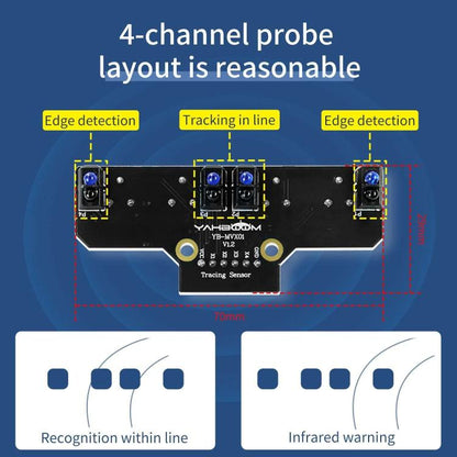 Yahboom 4 Channel Infrared Tracking Sensor Module For Smart Car Robot
