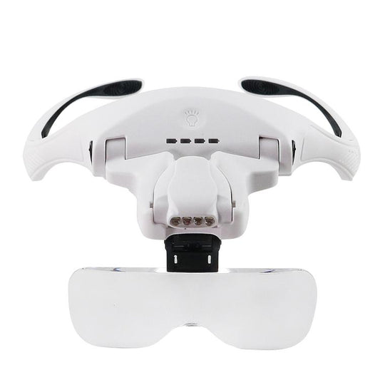 USB Charging LED Light Touch Switch Mechanical Repair Head Mounted Magnifier
