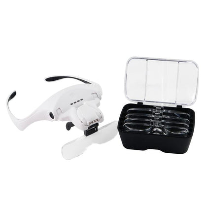 USB Charging LED Light Touch Switch Mechanical Repair Head Mounted Magnifier