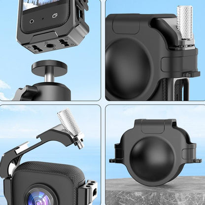 لكاميرا Insta360 X3 HEPAIL AC62 قفص أرنب معدني مع شفط مغناطيسي وإطار حماية أفقي ورأسي، AC62