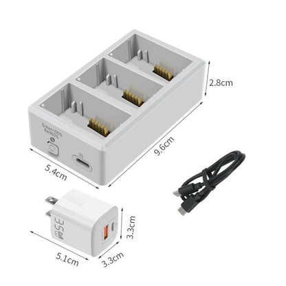شاحن بطارية YX ثلاثي الاتجاهات لمحور شحن DJI Mini 4 Pro/Mini 3/Mini 3 Pro، بدون مقبس، قابس أمريكي 35 وات، قابس أوروبي 35 وات